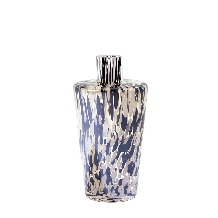Black and Beige Blown Glass Decorative Table Vase