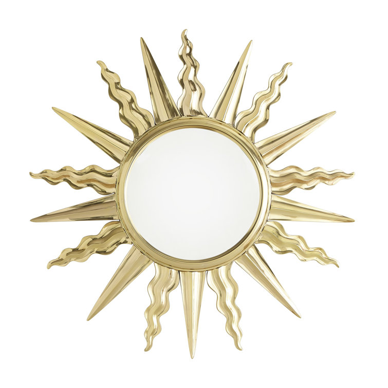 Apollo Sunburst 41'' Ornate Brass Wall Mirror