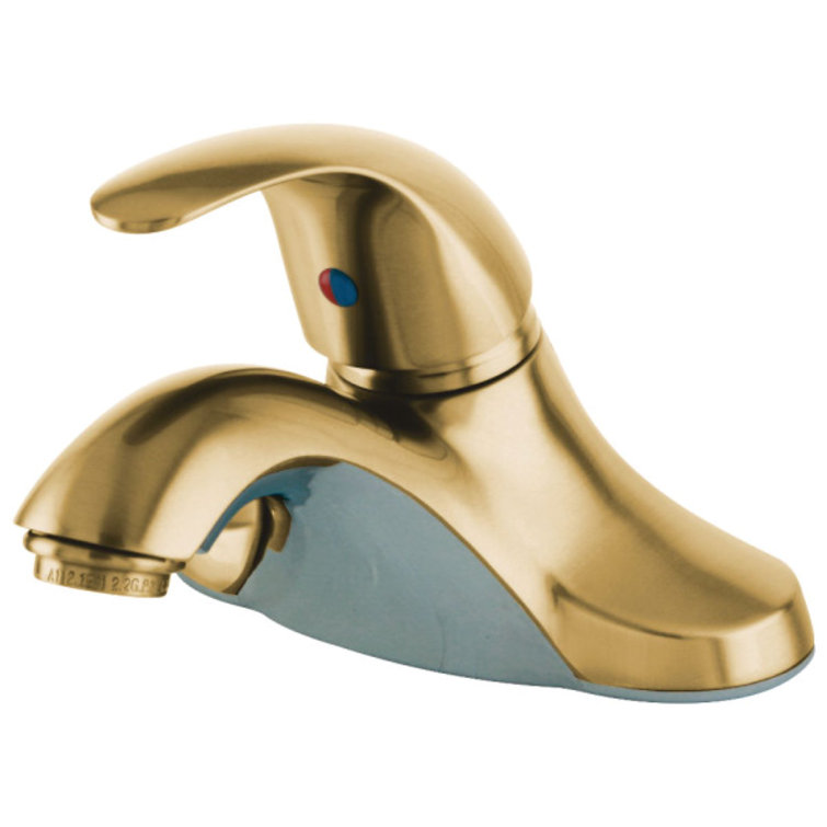 Polished Brass Single-Handle 4-Inch Centerset Bathroom Faucet