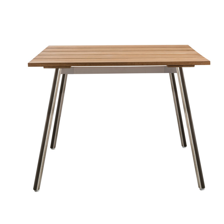 Reef Square Teak and Stainless Steel Outdoor Dining Table