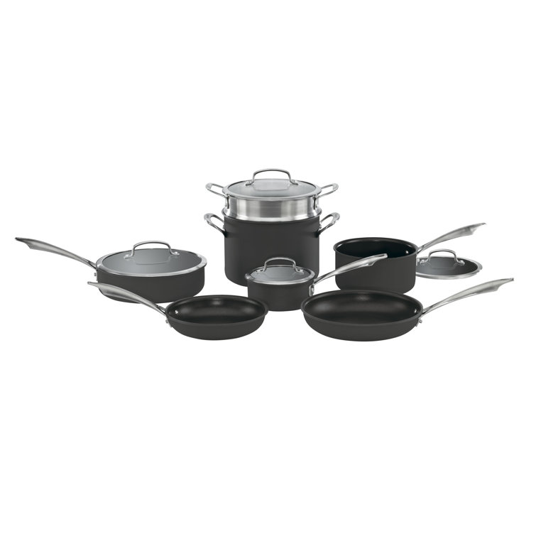 Cuisinart 11-Piece Black Nonstick Aluminum Cookware Set