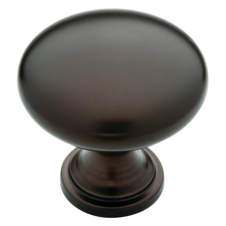 Dark Oil Rubbed Bronze Round Mushroom Knob with Mounting Hardware