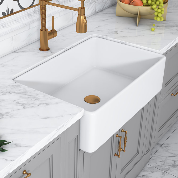 Treviso White Fireclay 30" Single Bowl Farmhouse Sink