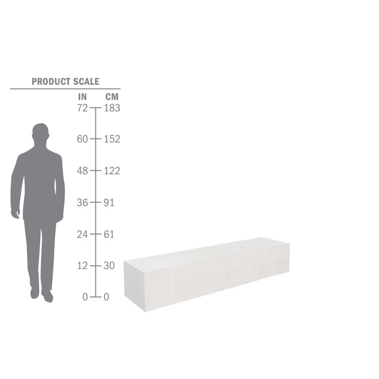 Ebony White Concrete Outdoor Bench 71"