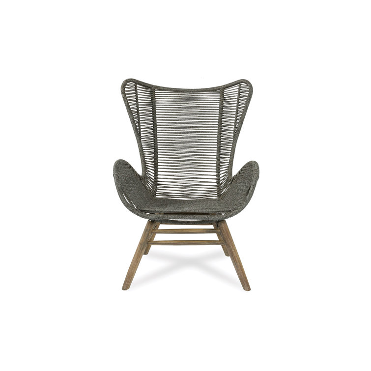 Brown Acacia and Eucalyptus Lounge Chair with Ottoman