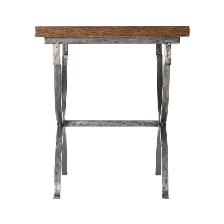 Avesta Finish Tavel Trestle Wood & Metal End Table