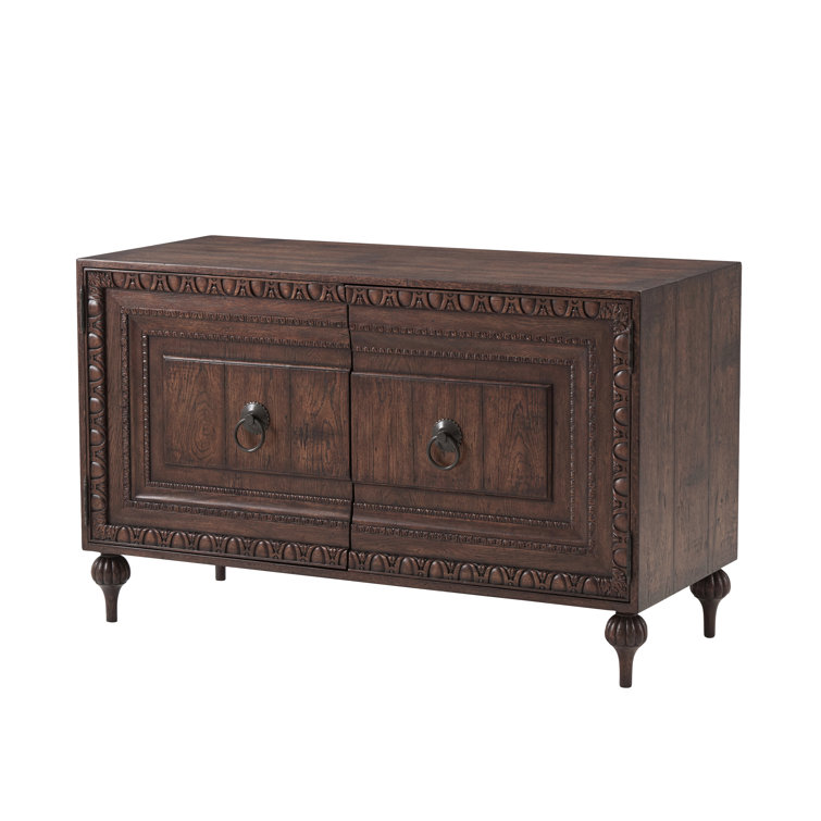 Regency Domed Inspired Solid Oak Cabinet with Polished Bronze Hardware