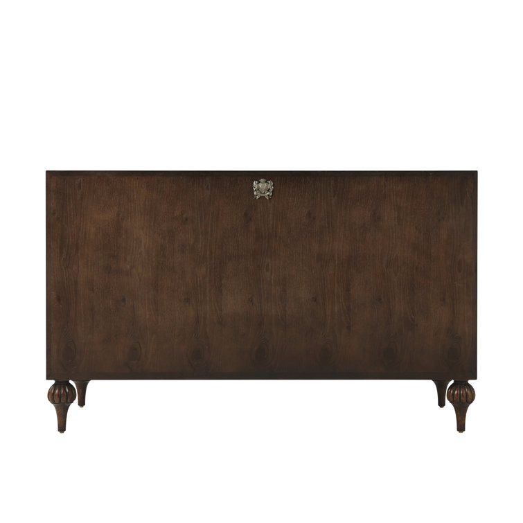 Regency Domed Inspired Solid Oak Cabinet with Polished Bronze Hardware