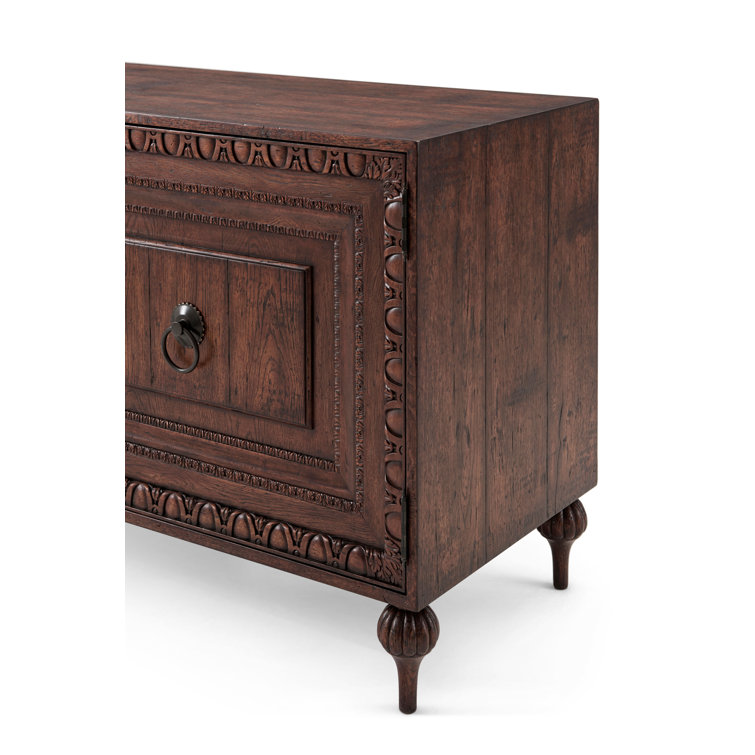 Regency Domed Inspired Solid Oak Cabinet with Polished Bronze Hardware