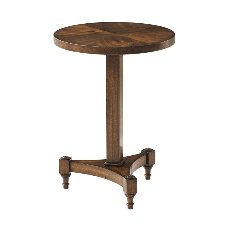Avesta Round Wood & Metal Accent Table with Storage