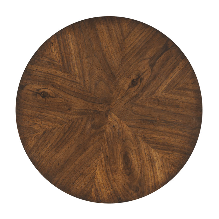 Avesta Round Wood & Metal Accent Table with Storage
