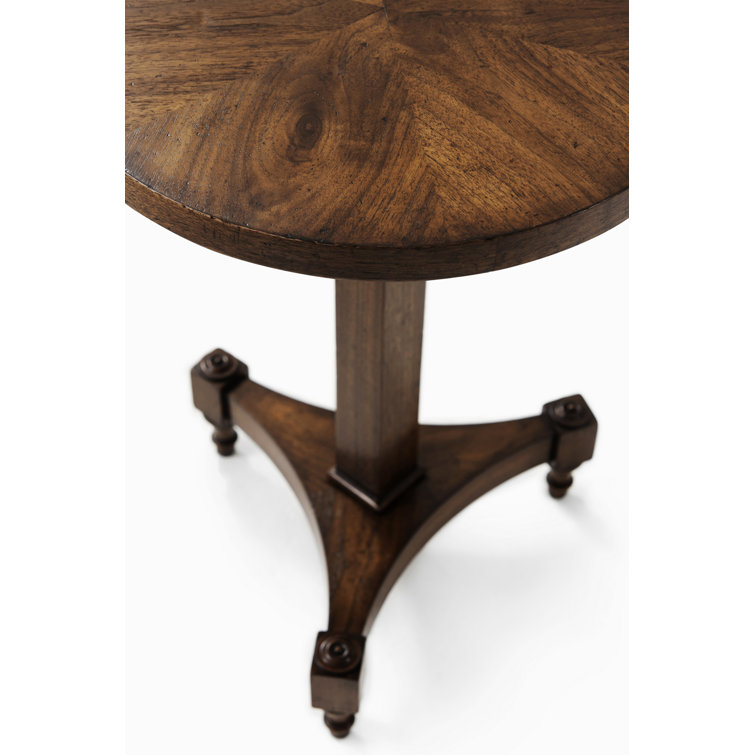 Avesta Round Wood & Metal Accent Table with Storage