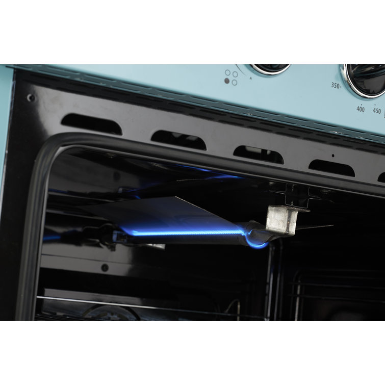 Ocean Mist Turquoise 30" Retro Freestanding Gas Range with Convection Oven