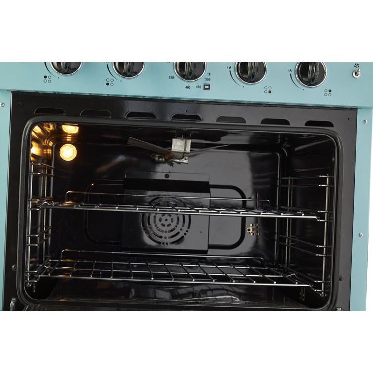 Ocean Mist Turquoise 30" Retro Freestanding Gas Range with Convection Oven
