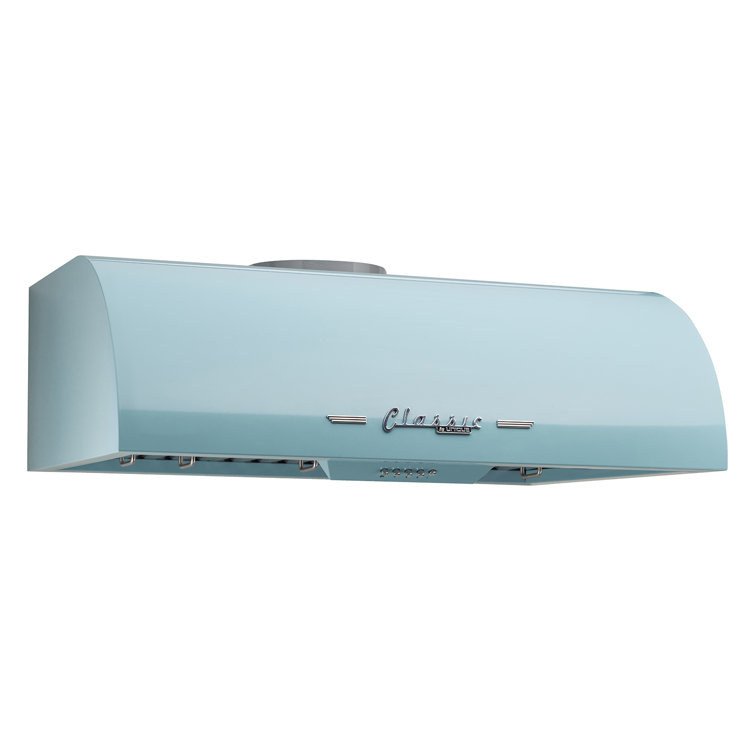Classic Retro 30" Ocean Mist Turquoise Stainless Steel Under Cabinet Range Hood