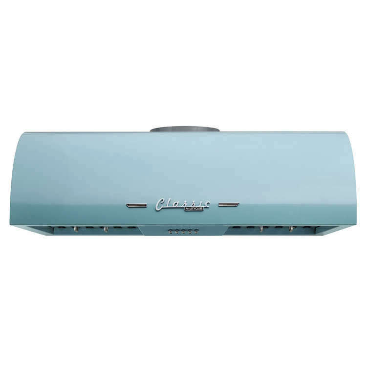 Classic Retro 30" Ocean Mist Turquoise Stainless Steel Under Cabinet Range Hood