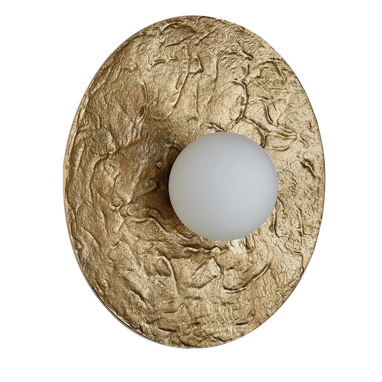 Sleek 10'' Brass and Opal White Glass LED Wall Sconce