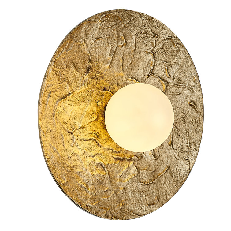Sleek 10'' Brass and Opal White Glass LED Wall Sconce