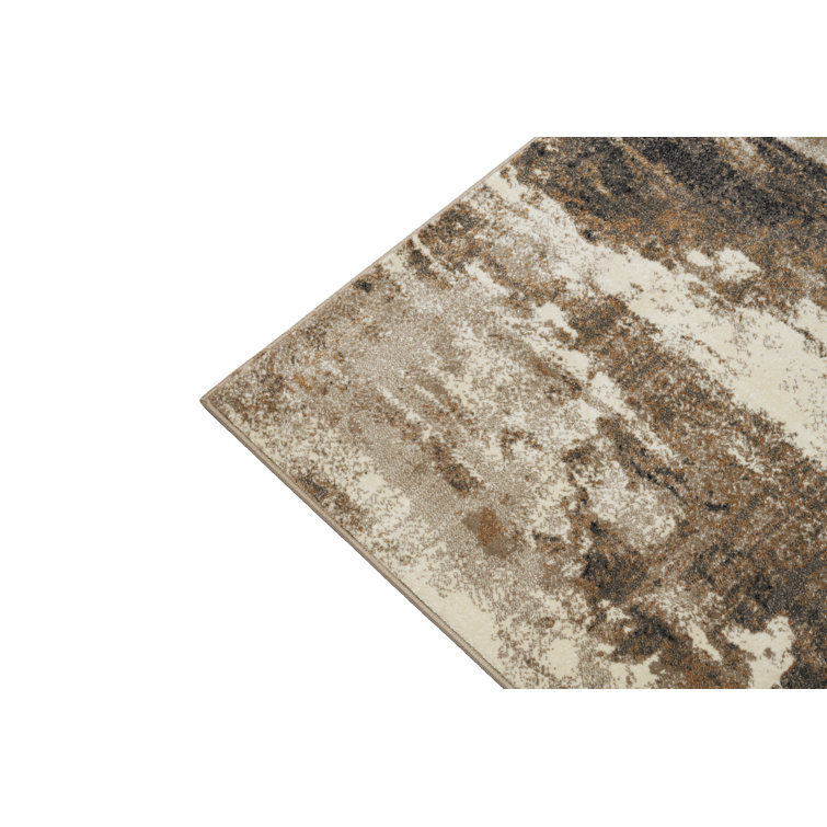 Abstract Elegance Beige Synthetic 9' x 12' Area Rug