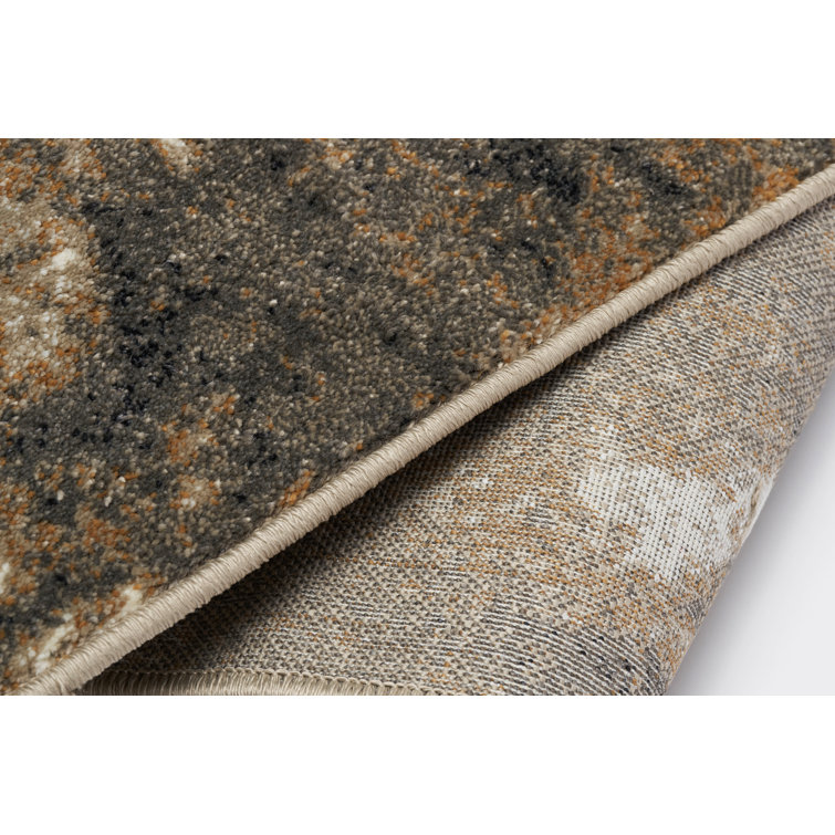 Abstract Elegance Beige Synthetic 9' x 12' Area Rug