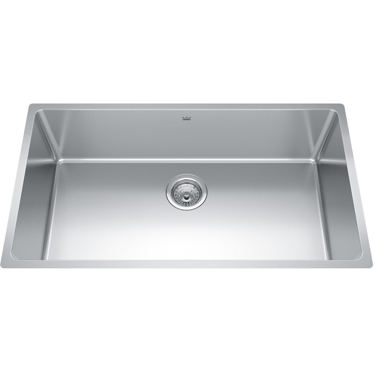 Brookmore 32.5'' Satin Stainless Steel Single Bowl Undermount Kitchen Sink