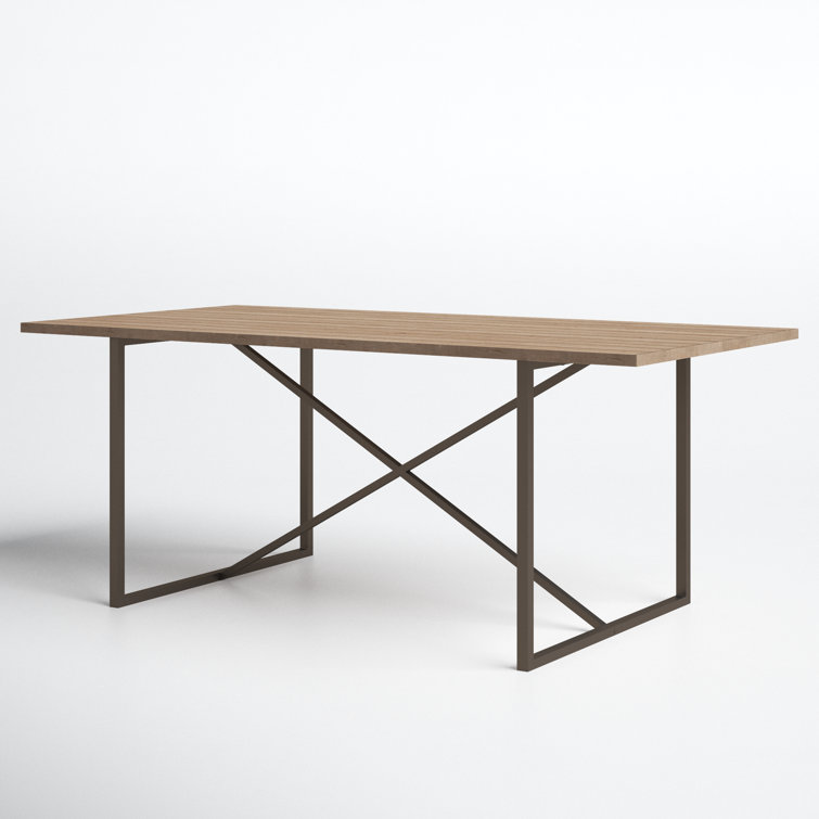 Sierra 75" Reclaimed Pine Wood Dining Table with Metal Base