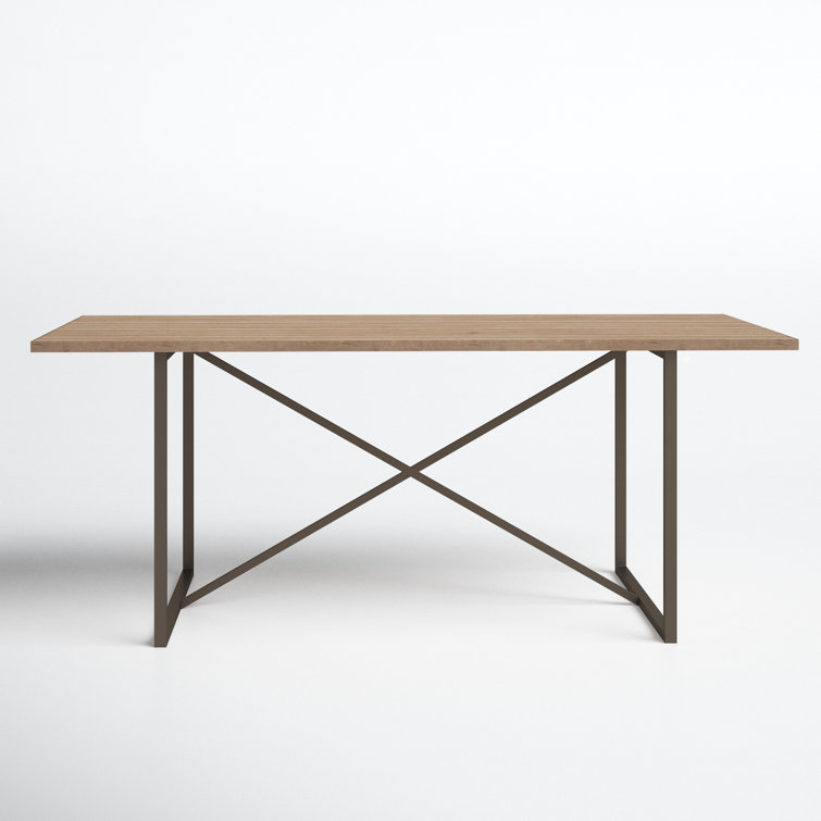 Sierra 75" Reclaimed Pine Wood Dining Table with Metal Base