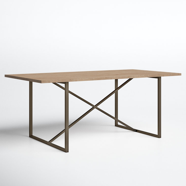 Sierra 75" Reclaimed Pine Wood Dining Table with Metal Base