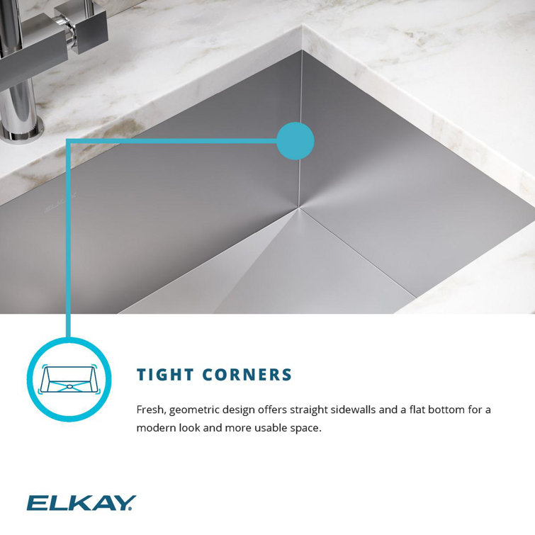 Crosstown Stainless Steel Single Bowl Undermount Kitchen Sink Kit