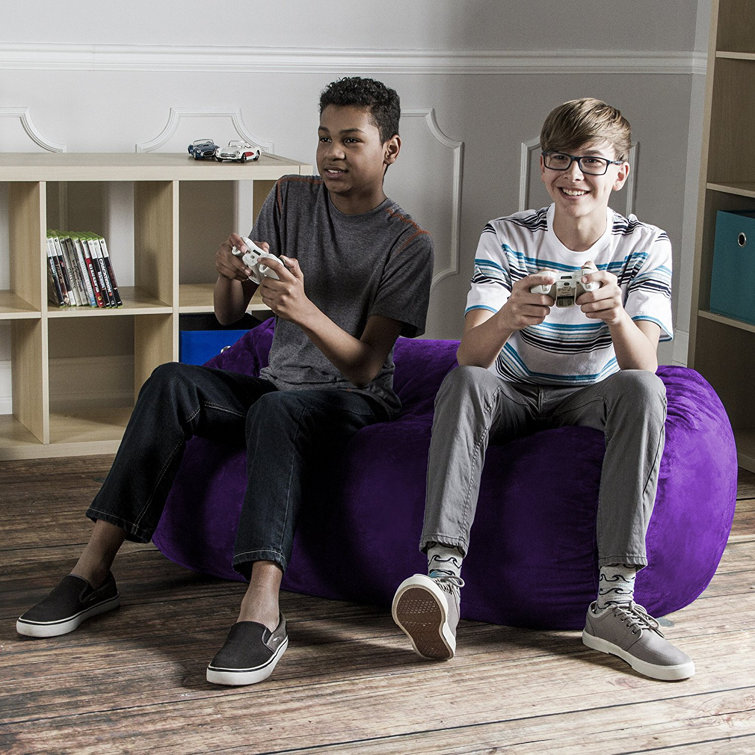 Jaxx 4-Foot Purple Microsuede Bean Bag Lounger with Removable Cover