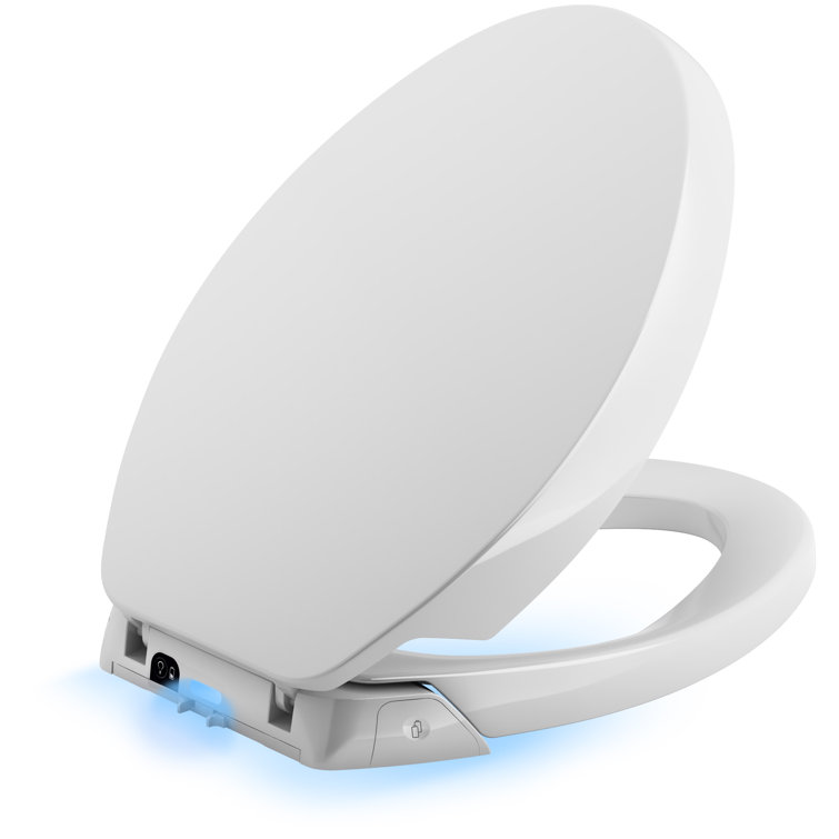 White Elongated Toilet Seat with LED Nightlight and Deodorizer
