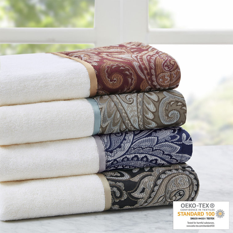 Aubrey Blue Jacquard Cotton 6-Piece Washcloth Set