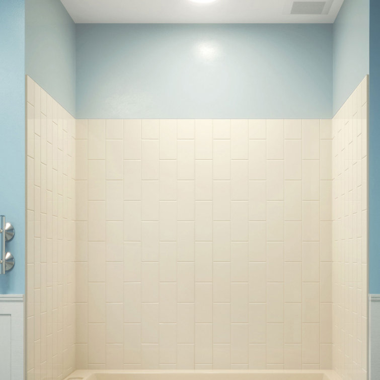 QWALL-VS 36" x 41.5" Biscuit Acrylic Shower Kit