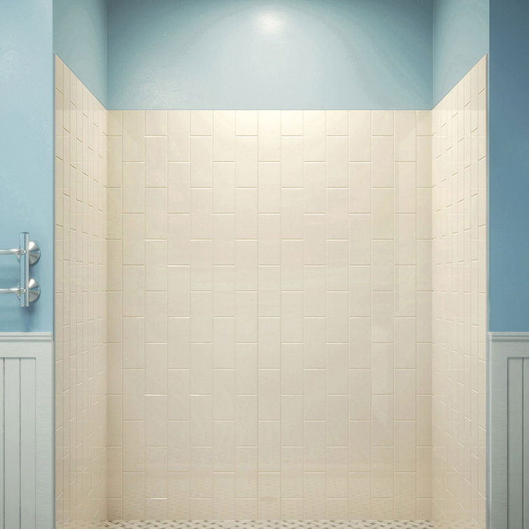 QWALL-VS 36" x 41.5" Biscuit Acrylic Shower Kit