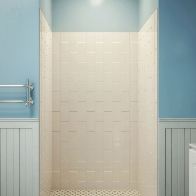 QWALL-VS 36" x 41.5" Biscuit Acrylic Shower Kit