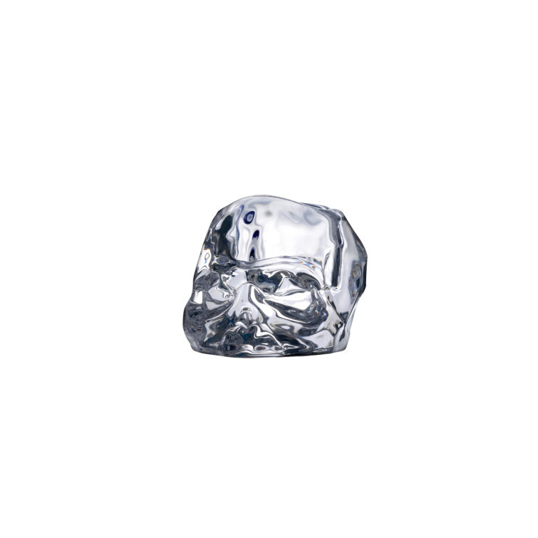 Nude Glass Memento Mori Faceted Clear Skull Tealight Holder
