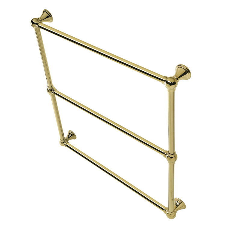 Polished Brass 30-Inch Wall Mounted 3-Bar Towel Rack