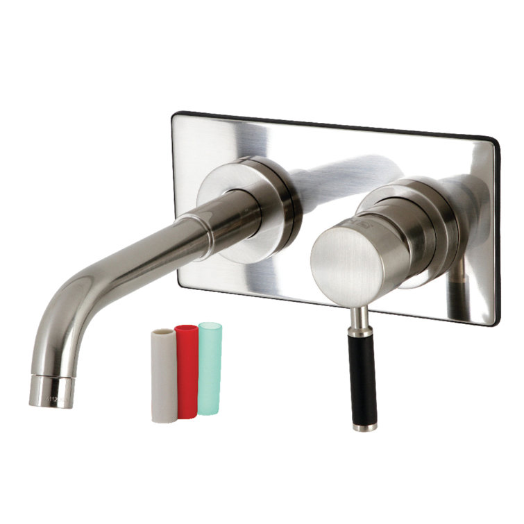 Kaiser Minimalist Single-Handle Wall Mount Bathroom Faucet in Brushed Nickel