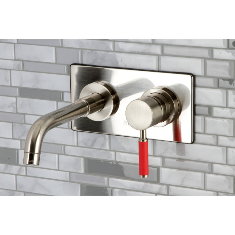 Kaiser Minimalist Single-Handle Wall Mount Bathroom Faucet in Brushed Nickel
