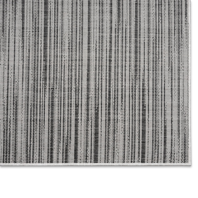 Wynona Abstract Black/Beige Indoor/Outdoor Synthetic Area Rug, 7'9"x10'2"