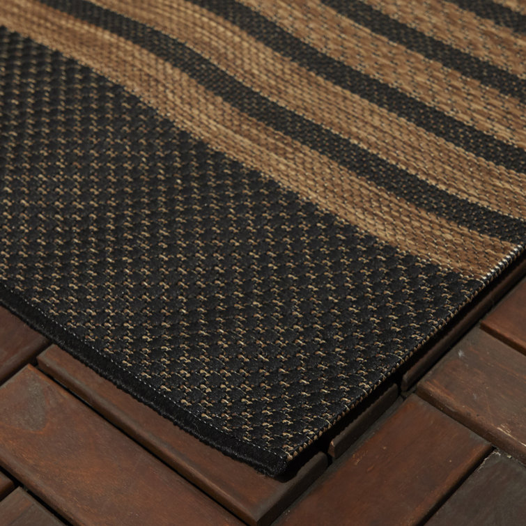 Sophia Black and Brown Geometric Flatweave Rug