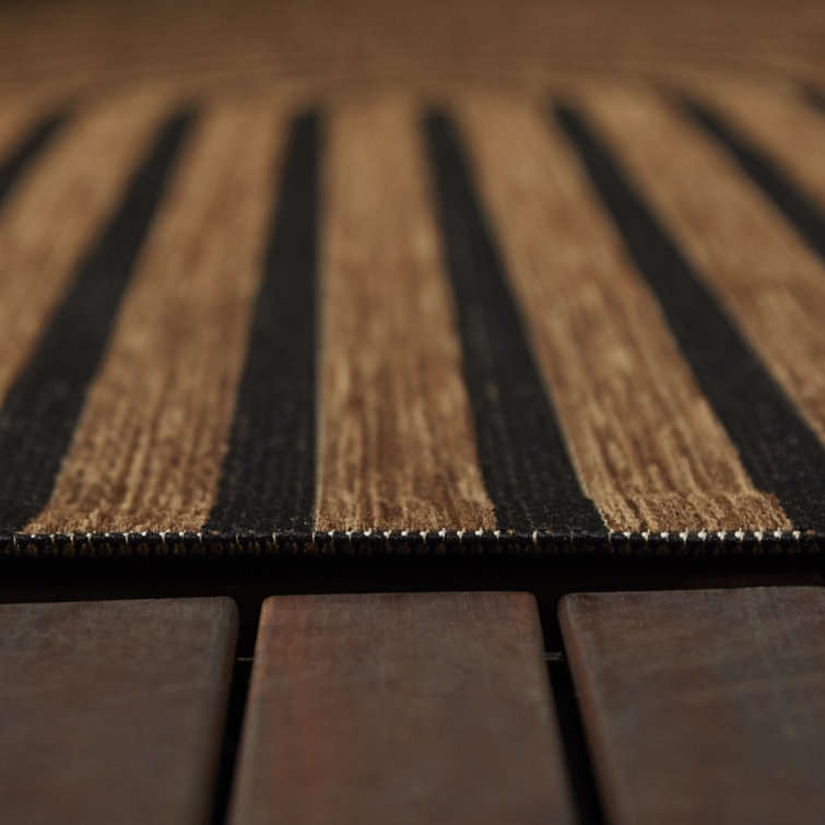 Sophia Black and Brown Geometric Flatweave Rug
