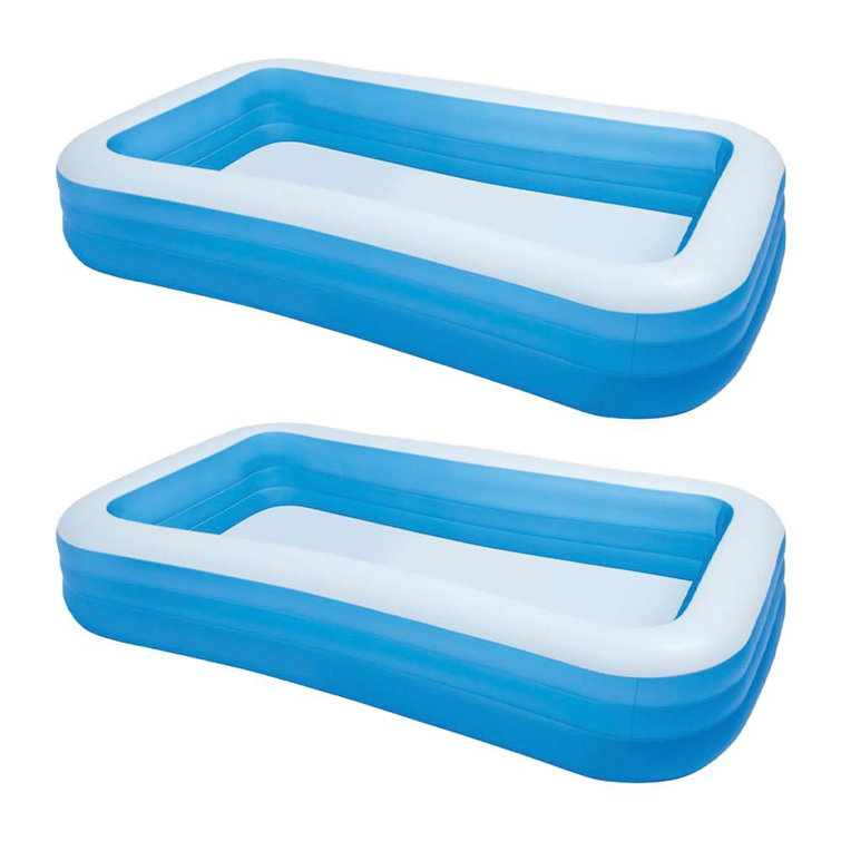 Intex Blue and White Rectangular Inflatable Pool Set