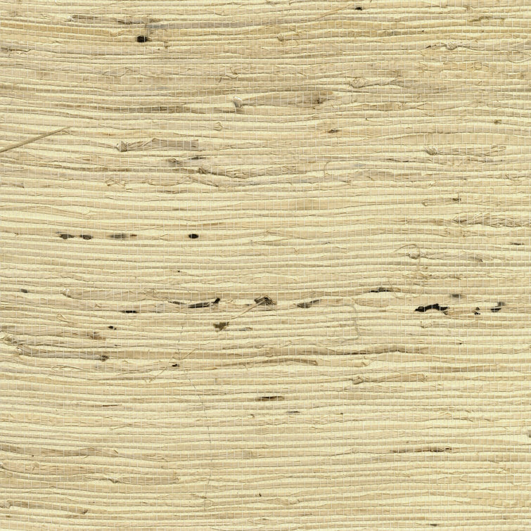 Cream Grasscloth Non-Pasted Removable Wallpaper Roll