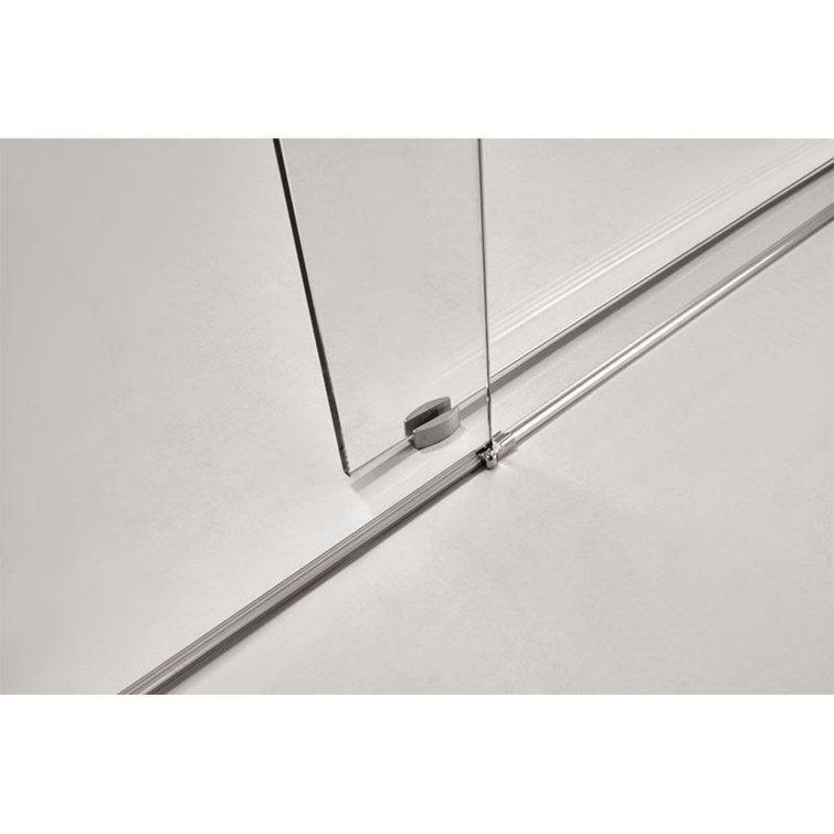 60" x 76" Frameless Clear Glass Sliding Shower Door with Chrome Hardware