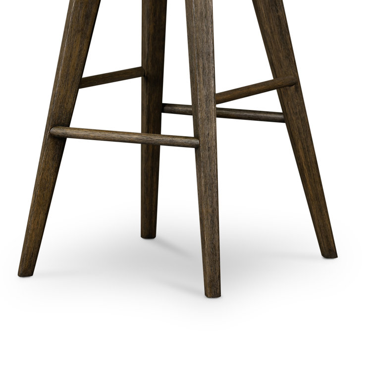 Contemporary Charcoal Gray Swivel Counter Stool in Solid Wood