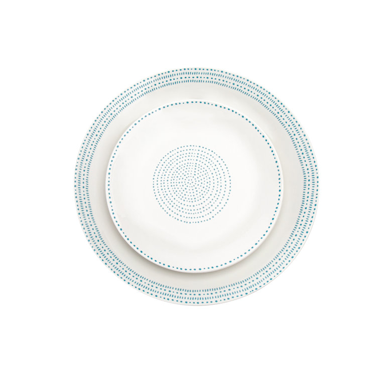 Classic Modern Farmhouse 16-Piece White Porcelain Dinnerware Set