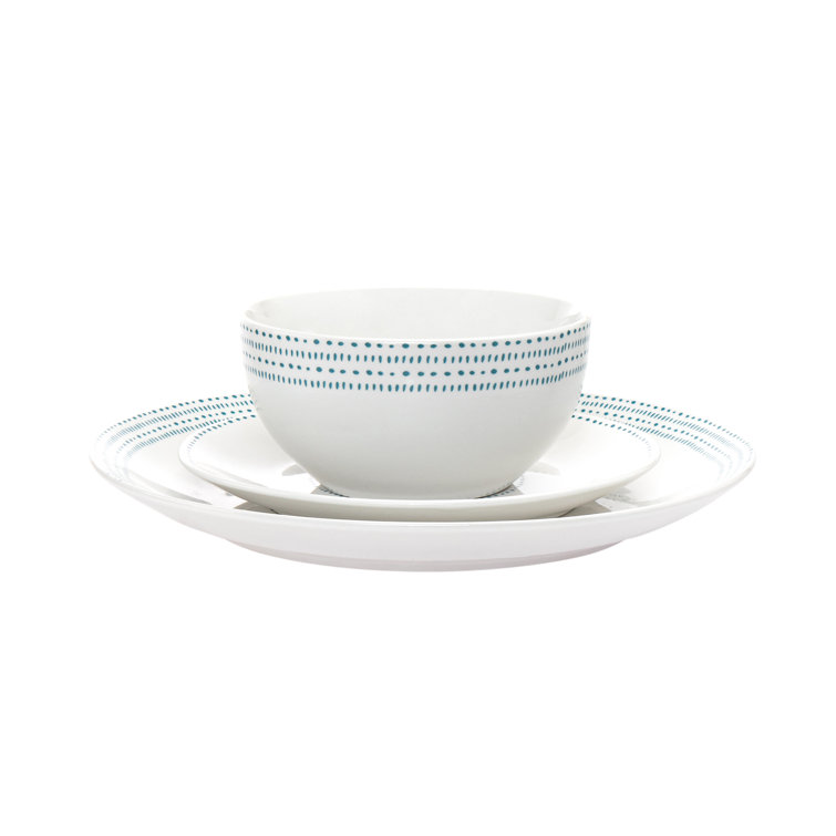 Classic Modern Farmhouse 16-Piece White Porcelain Dinnerware Set