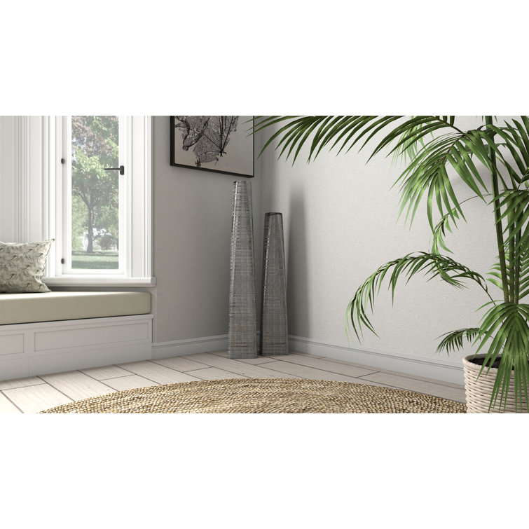 Harper Silver Ceramic Decorative Floor Vase, 43"