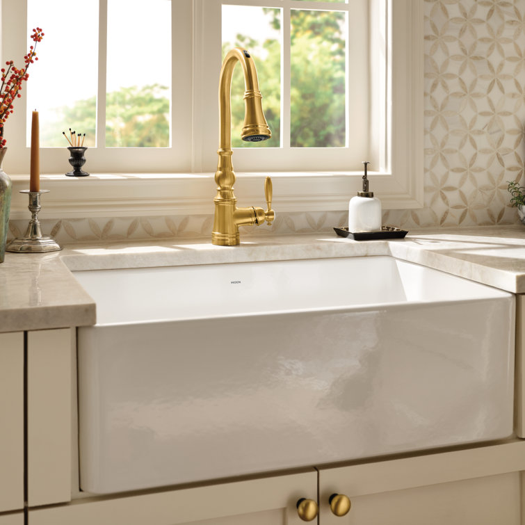 White Fireclay 30" Single Bowl Farmhouse Undermount Sink